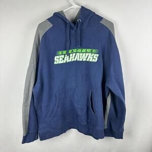 Seattle Seahawks Adult Hoodie 2XL‎ NFL Pro Line Blue Pocket Logo